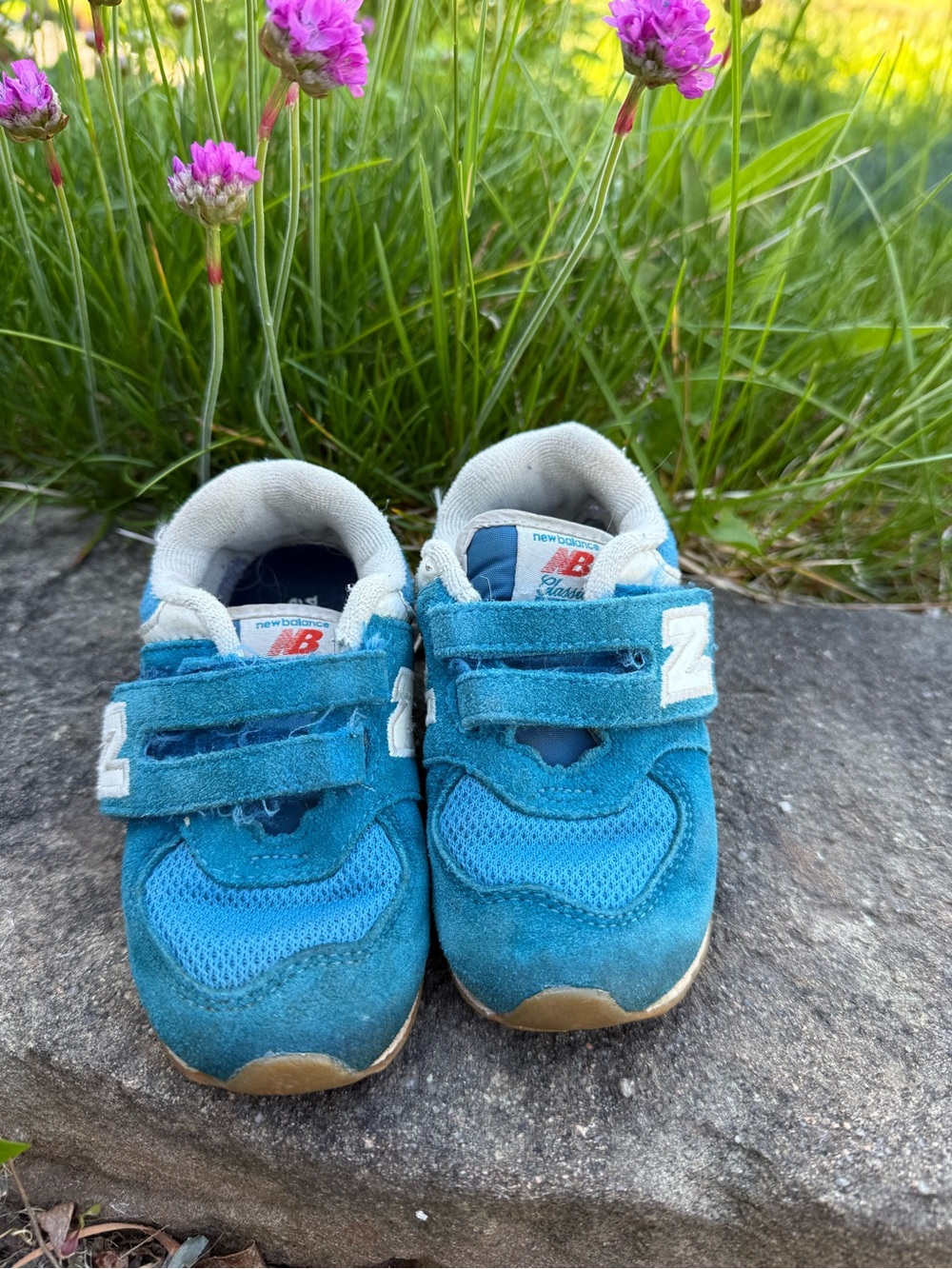 New Balance Kids Blue Velcro Sneakers - Comfortable Everyday Shoes
